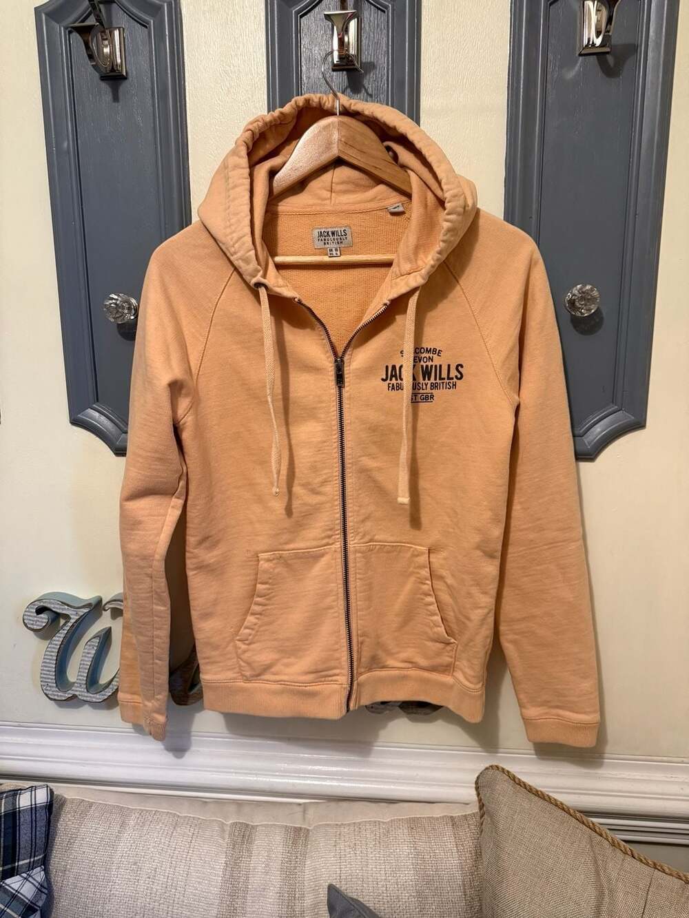 Jack Wills Zip Hoodie Size UK 10 US 6 Orange